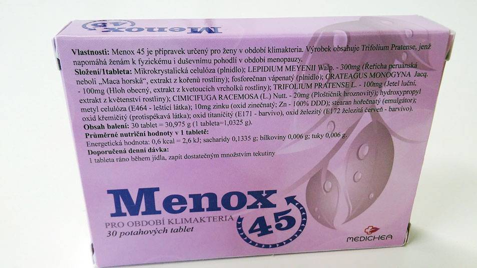 Recenzia Menox 45 - tabletky na menopauzu, ok cena - Erekcia Guru